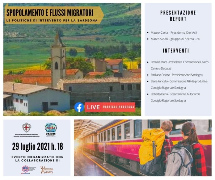 CREI. Webinar Spopolamento e flussi migratori (2) realizzato dal Presidente Carta e dal ricercatore Sideri.