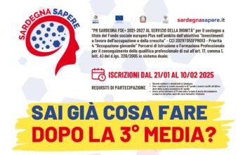 Aperte le iscrizioni per i corsi triennale IeFP 2025-2028 sedi Sassari e Decimomannu